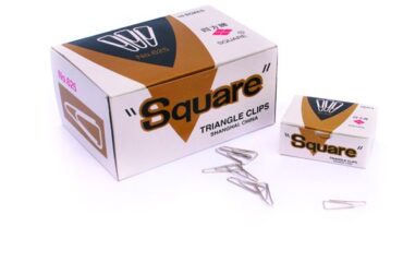 BOITE DE TROMBONES TRIANGULAIRES CHROMÉES SQUARE 25 MM 100 PCS