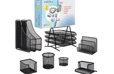 ENSEMBLE DE BUREAU MÉTALLIQUE 7 PIÈCES