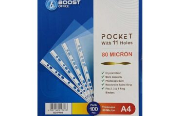 100 POCHETTES PERFORÉE TRANSPARENT 80 MIC A4